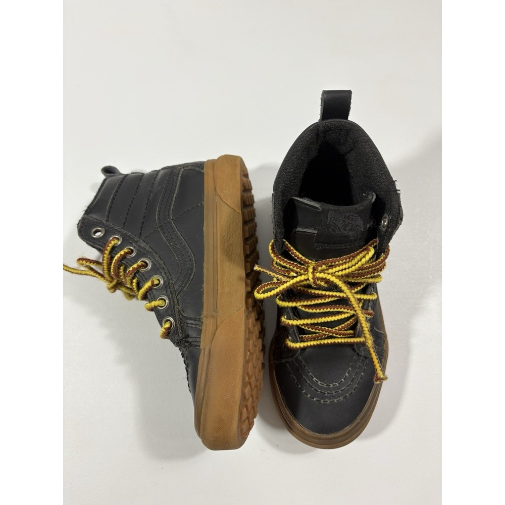 Vans Kids Sk8-Hi MTE Black Leather High Top Winter Skate Sneaker Boots Size 12